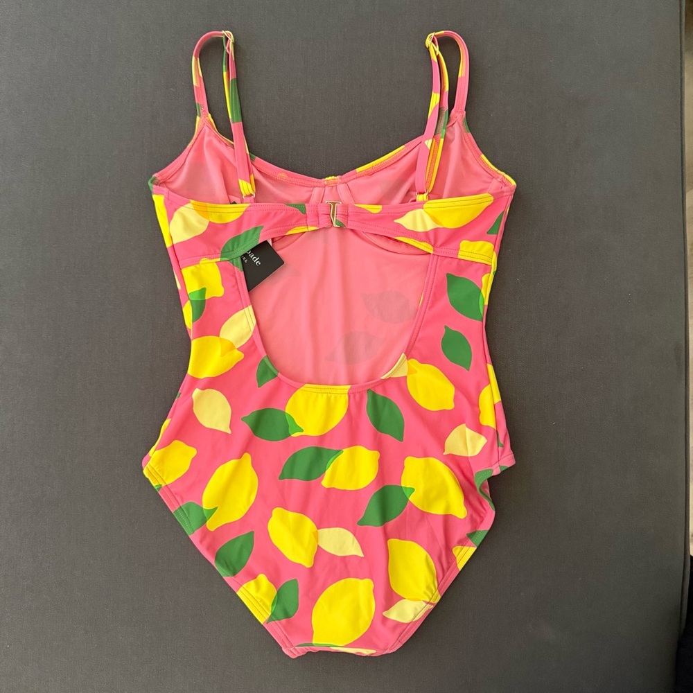 Kate Spade New York Sea Star Pink Lemon One Piece Swim Bathing Suit Size Small - Picture 2 of 12